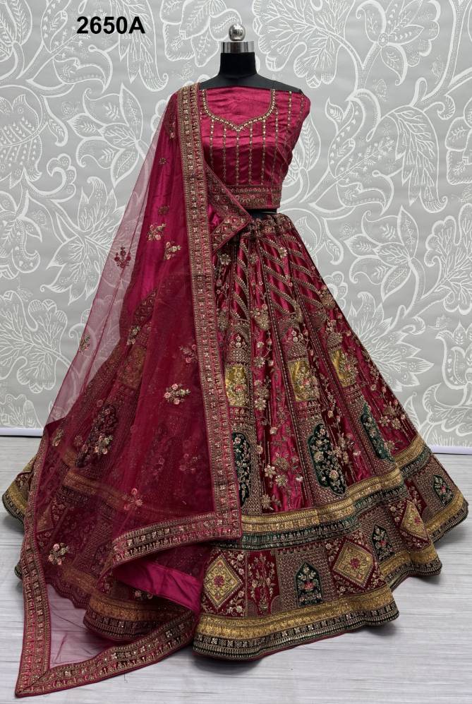 2650 A and B by Anjani Art Heavy Velvet Bridal Wear Lehenga Choli Wholesale Shop In Surat